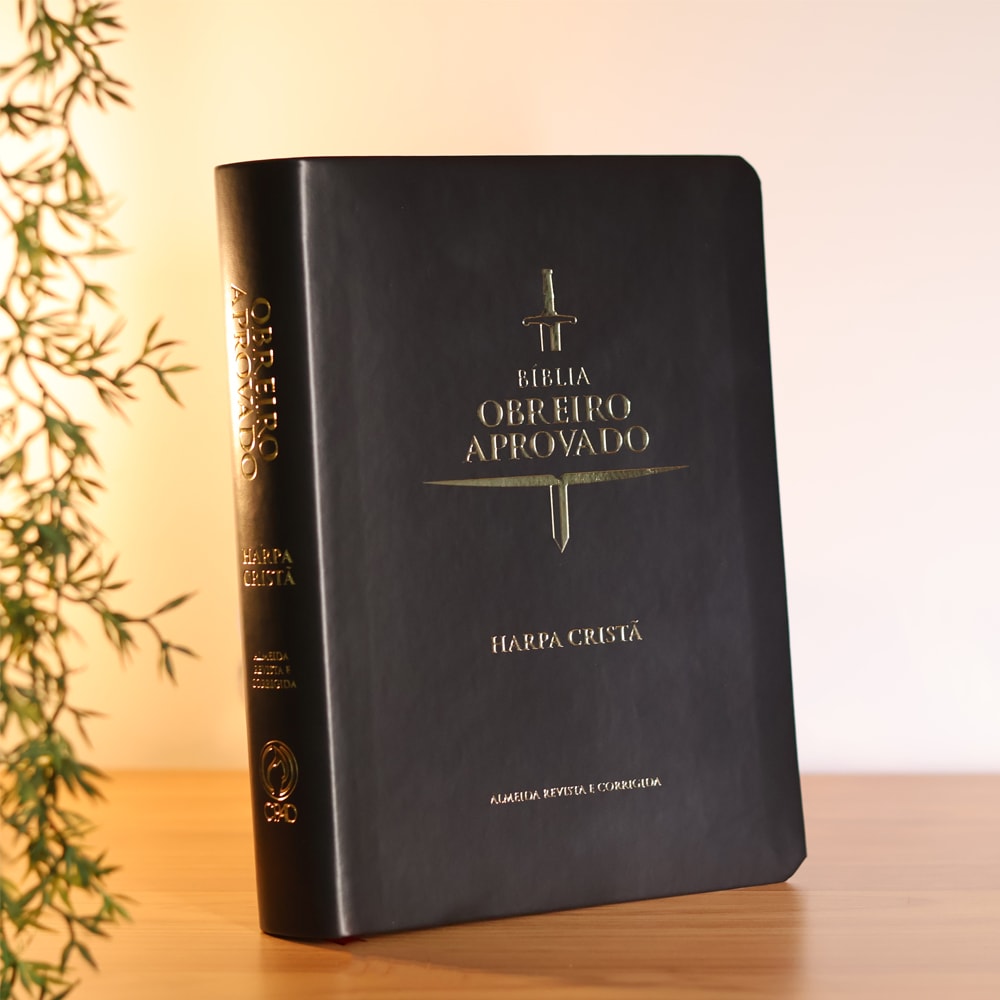 Bíblia do Obreiro Aprovado Média | ARC | Harpa Cristã | Capa Luxo Preta