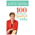 Livro 100 Maneiras de Simplificar sua Vida, capa branca com foto de Joyce Meyer e título colorido. — Plenitude