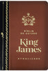 Bíblia de Estudo King James Atualizada (KJA) capa marrom, com detalhes dourados e brasão KJA. — Plenitude