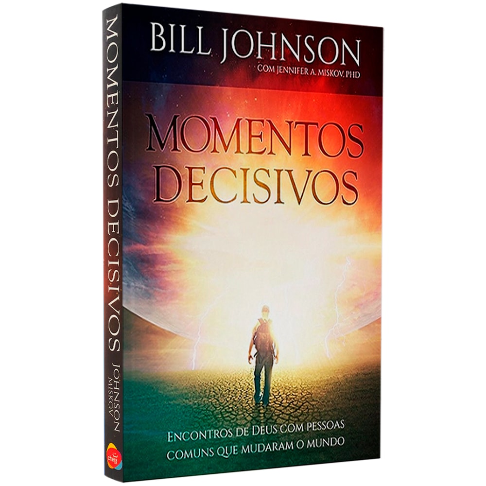 Livro Momentos Decisivos de Bill Johnson, capa escura com pessoa olhando para o horizonte. — Plenitude
