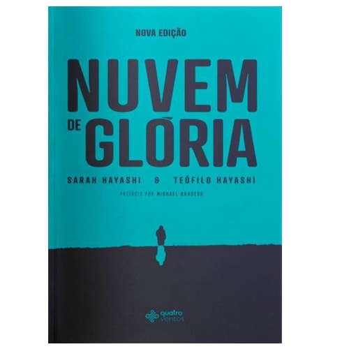 Livro Nuvem De Glória de Sarah Hayashi e Teofilo Hayashi, capa verde-água e preta com silhueta de pessoa — Plenitude