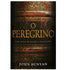Livro O Peregrino, John Bunyan, capa marrom com textura de couro e detalhes dourados. — Plenitude