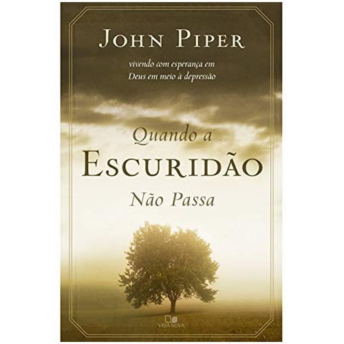 Livro: Quando a Escuridão não Passa, capa com árvore solitária em campo. — Plenitude