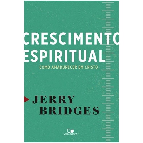 Livro Crescimento Espiritual, capa verde-água com régua de crescimento. — Plenitude