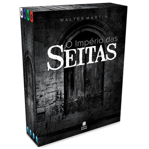 Box da Coleção O Império das Seitas de Walter Martin, 4 volumes com capa escura e porta. — Plenitude