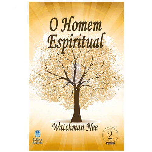 Livro O Homem Espiritual Volume 2 de Watchman Nee, capa amarela com árvore. — Plenitude