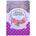 Bíblia Sagrada ARC Letra Hipergigante, capa laminada lilás com estampa floral e corações. — Plenitude