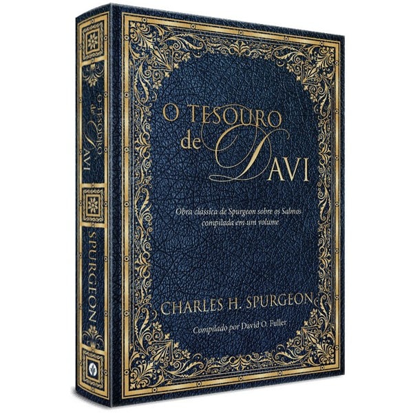 Livro O Tesouro de Davi, Charles H. Spurgeon, capa azul com detalhes dourados — Plenitude