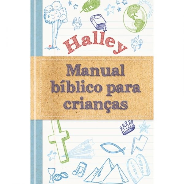 Manual Bíblico de Halley Para Crianças, capa com desenhos infantis coloridos e título em destaque. — Plenitude