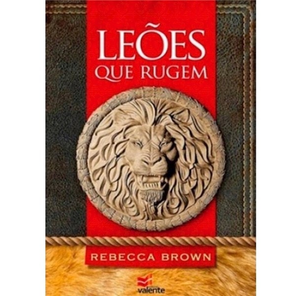 Livro Leões que Rugem, capa vermelha e marrom com relevo de leão. — Plenitude
