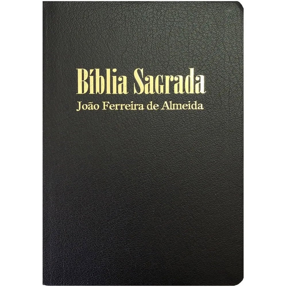 Bíblia Sagrada com Mapas, ARC, letra grande, capa semiluxo preta com textura e letras douradas. — Plenitude