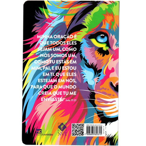 Bíblia Lion Color | NVT Letra Grande | Capa Soft Touch