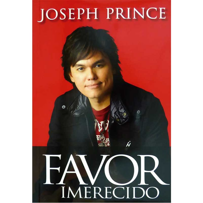 Livro Favor Imerecido, capa vermelha com foto de Joseph Prince. — Plenitude