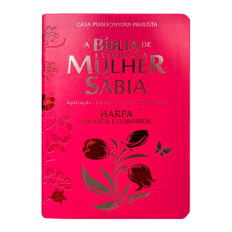 Bíblia de Estudo Mulher Sábia | ARC | Full Color | C/ Harpa | Tulipa Pink