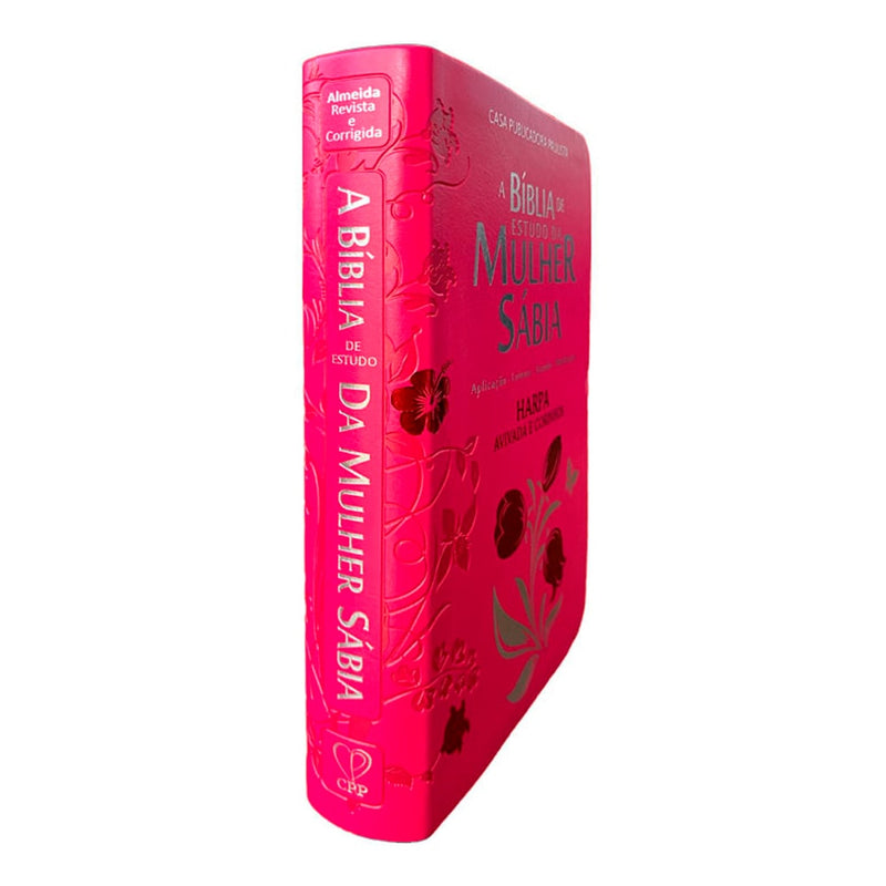 Bíblia de Estudo Mulher Sábia | ARC | Full Color | C/ Harpa | Tulipa Pink