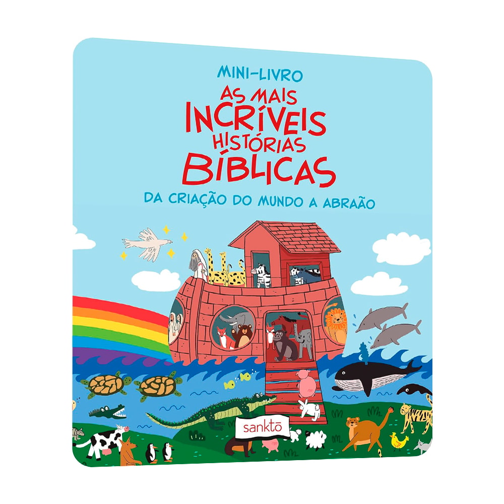 Mini-Livro As Mais Incríveis Histórias Bíblicas | Da Criação do Mundo | Capa infantil com Arca de Noé — Plenitude