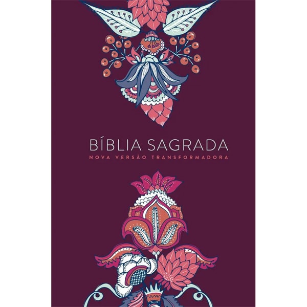 Bíblia Indian Flowers | NVT Letra Grande | Capa Soft Touch Vinho