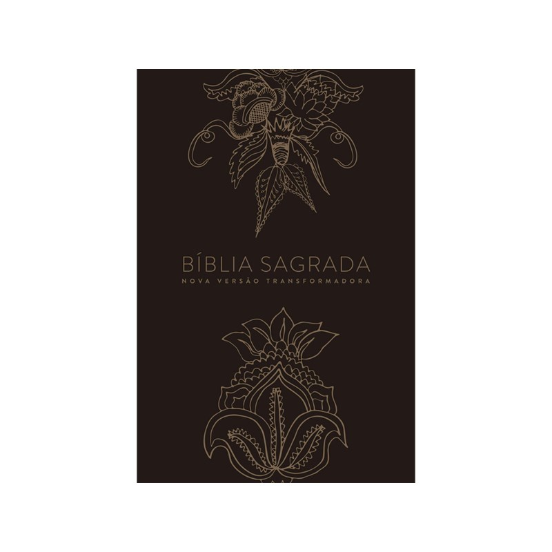 Bíblia Indian Flowers Dourada | NVT | Letra Normal | Capa Dura