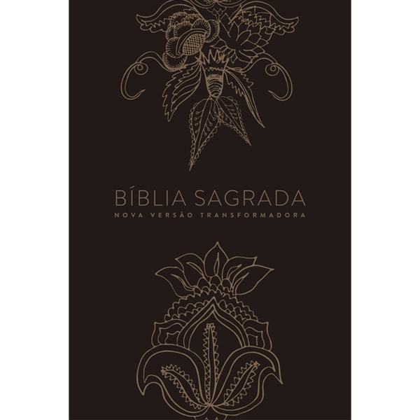 Bíblia Indian Flowers Dourada | NVT | Letra Normal | Capa Dura
