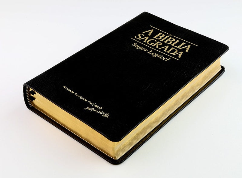 Bíblia Sagrada | ACF | Letra Super Legível | Capa Couro Legítimo Preta