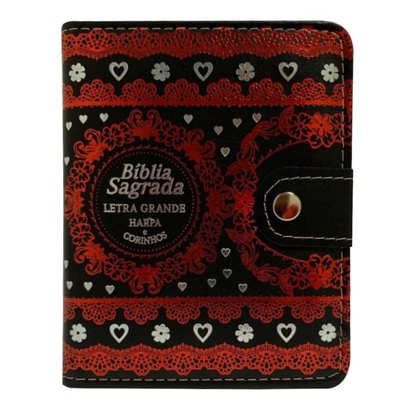 Bíblia Sagrada Carteira Média | ARC | Letra Normal | Harpa Avivada e Corinhos Capa Preta