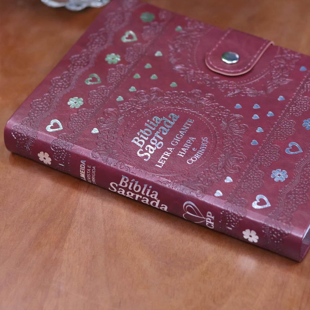 Bíblia Sagrada Carteira Grande | ARC | Letra Gigante | Harpa Avivada e Corinhos | Capa Bordô
