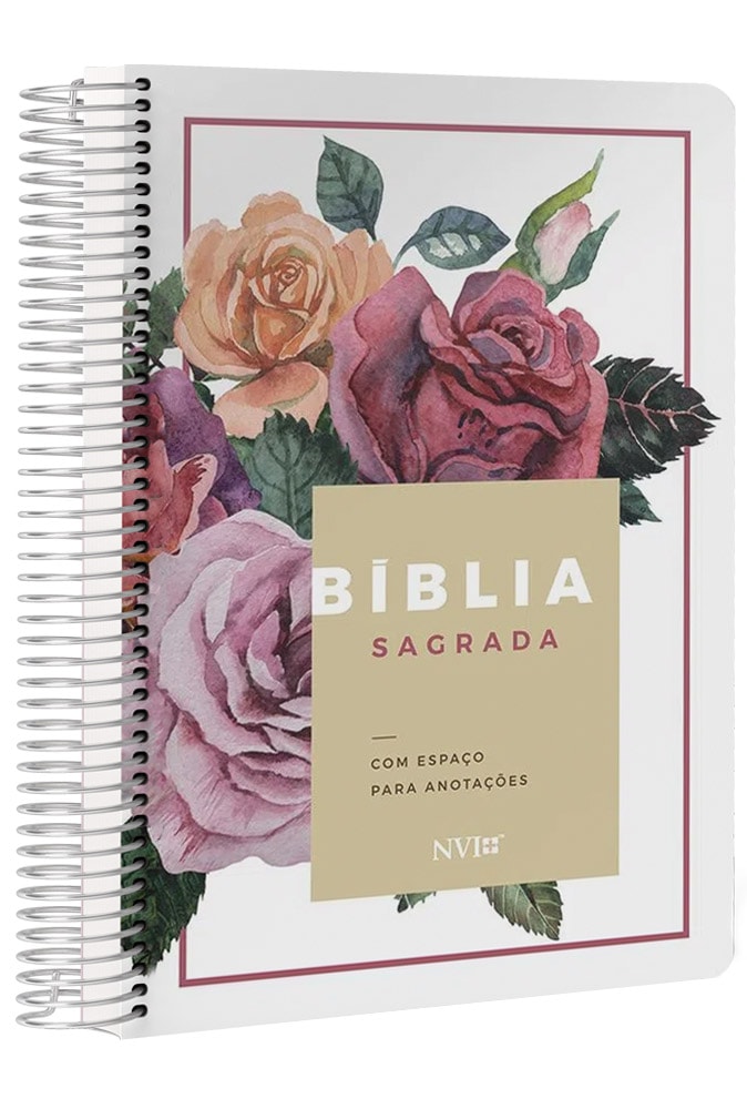 Bíblia Anote Espiral Floral | NVI | Letra Normal | Com Espaço Para Anotações