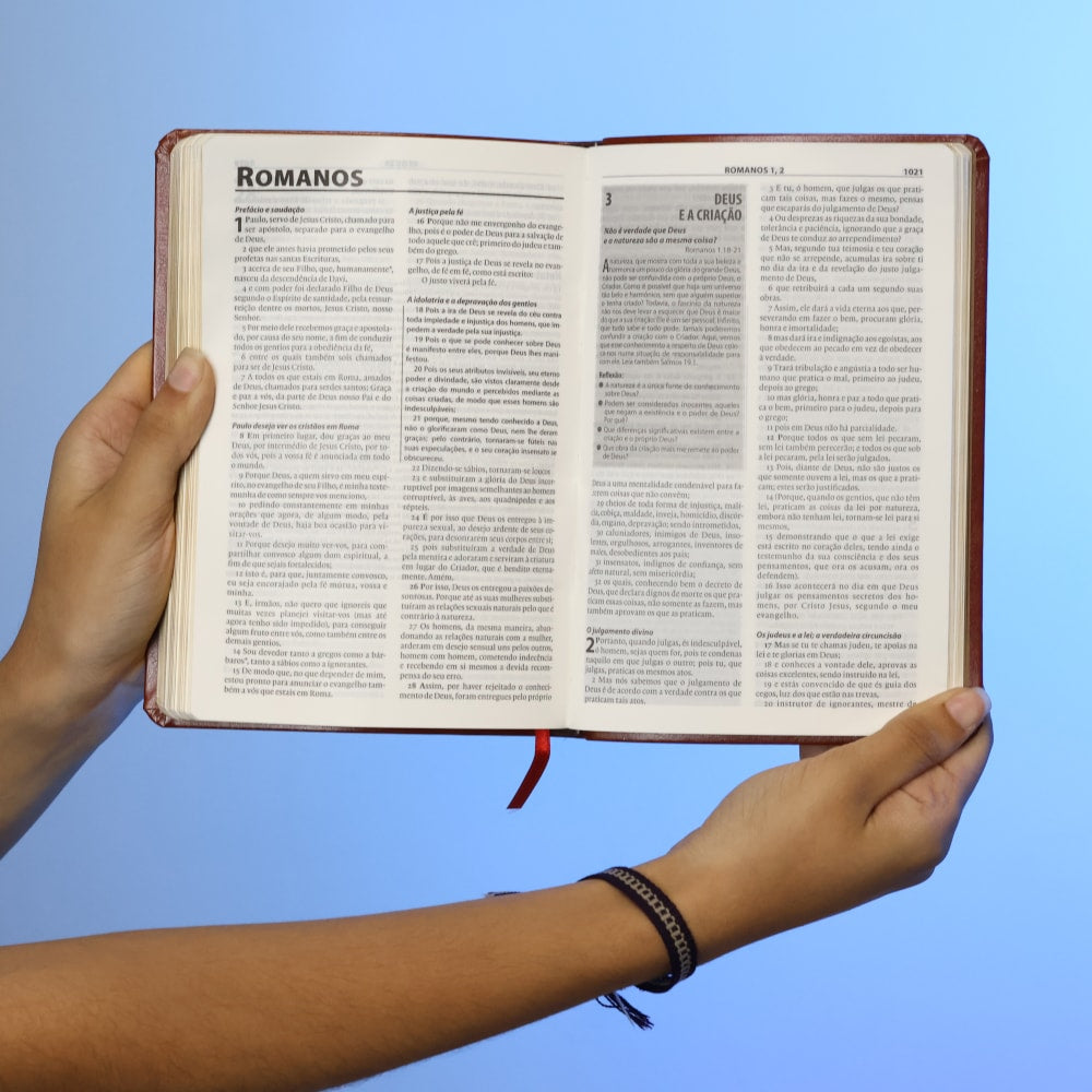 Bíblia de Estudo Esperança | A21 | Letra Normal | Capa Couro Simulado