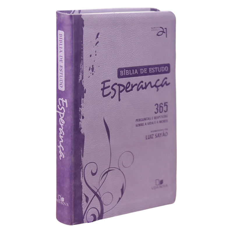 Bíblia de Estudo Esperança | A21 | Letra Normal | Capa Lilás