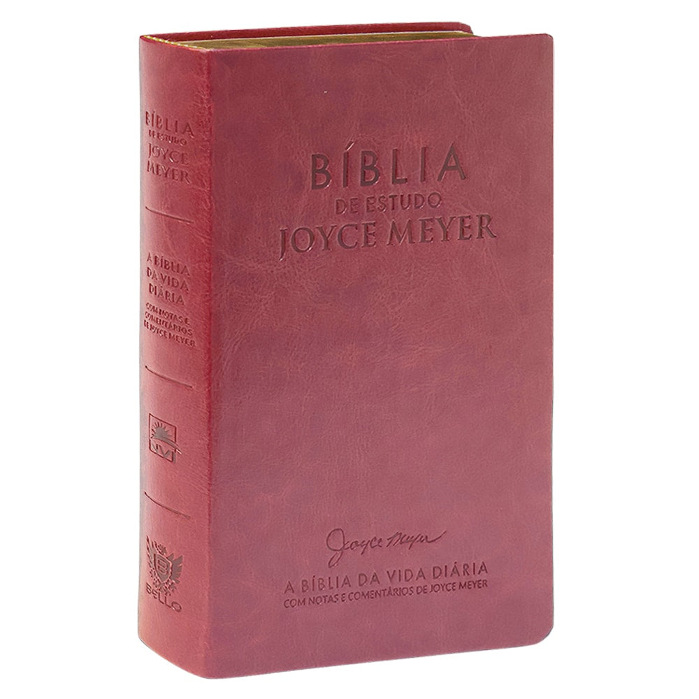 Bíblia de Estudo Joyce Meyer NVI, capa sintética marsala, com letras em relevo e detalhes dourados. — Plenitude