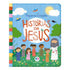 Livro infantil "Histórias de Jesus" com capa almofadada azul e ilustração de Jesus com crianças. — Plenitude