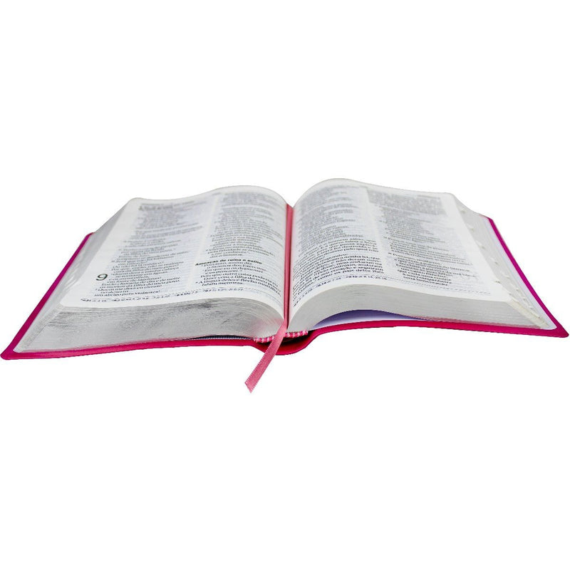 Bíblia Sagrada | NAA | Letra Gigante | Capa Pink Flor C/ Índice