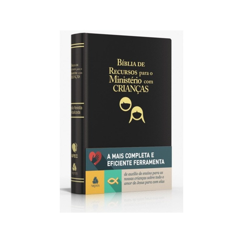 Bíblia de Recursos para o Ministério com Crianças | Apec | ARA | Preta Luxo