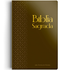 Bíblia Sagrada, letra grande, ARC, com mapas, capa semi luxo marrom com detalhes geométricos. — Plenitude