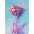 Bíblia Sagrada YouVersion NTLH com capa soft-touch em azul e rosa, com rosa vermelha e tinta colorida. — Plenitude