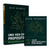 Kit de 2 livros Uma Vida Com Propósitos, de Rick Warren. Capas em verde escuro com ilustração de árvore dourada. — Plenitude