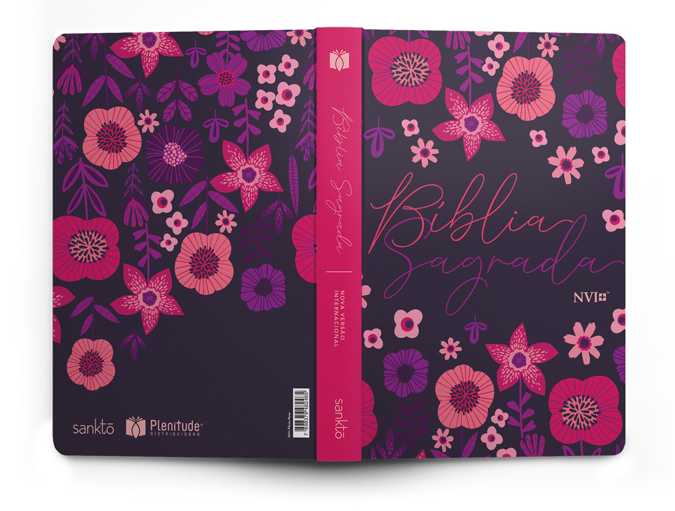 Bíblia Jardim Floral Roxa | NVI | Letra Normal | Capa Flexível