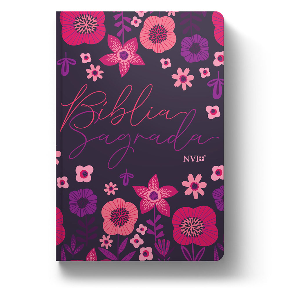Bíblia Jardim Floral Roxa | NVI | Letra Normal | Capa Flexível
