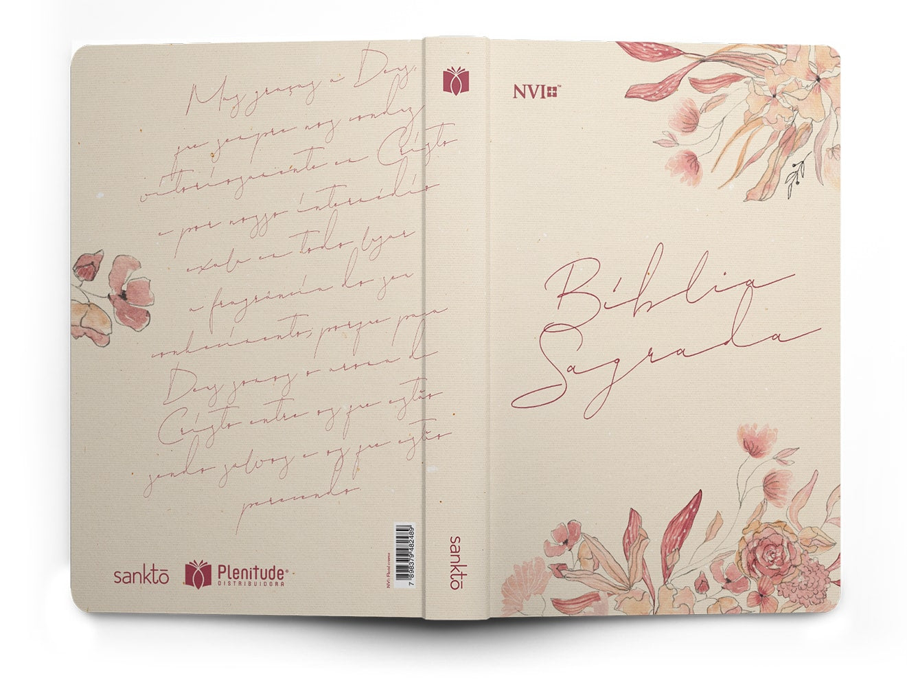Bíblia Floral Creme | NVI | Letra Normal | Capa Flexível