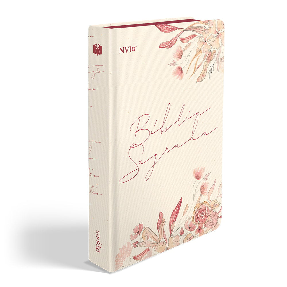 Bíblia Floral Creme | NVI | Letra Normal | Capa Flexível