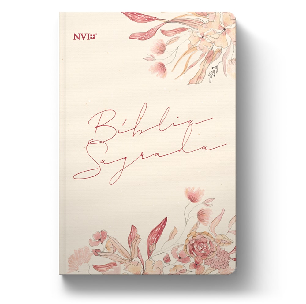Bíblia Floral Creme | NVI | Letra Normal | Capa Flexível