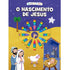 Livro infantil O Nascimento de Jesus, capa colorida com cena de presépio e roda de cores. — Plenitude