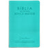 Bíblia de Estudo Joyce Meyer, capa sintética azul Tiffany, com letras em relevo e assinatura da autora. — Plenitude