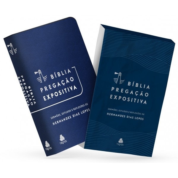 Bíblia Pregação Expositiva | ARA | Letra Normal | PU luxo azul | Hernandes Dias Lopes
