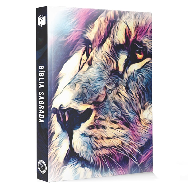 Bíblia Leão Aquarela Consumador | NAA | Letra Normal | Capa Dura