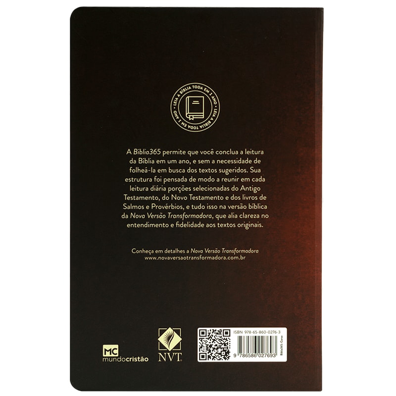 Bíblia 365 Coroa | NVT | Letra Normal | Capa Dura