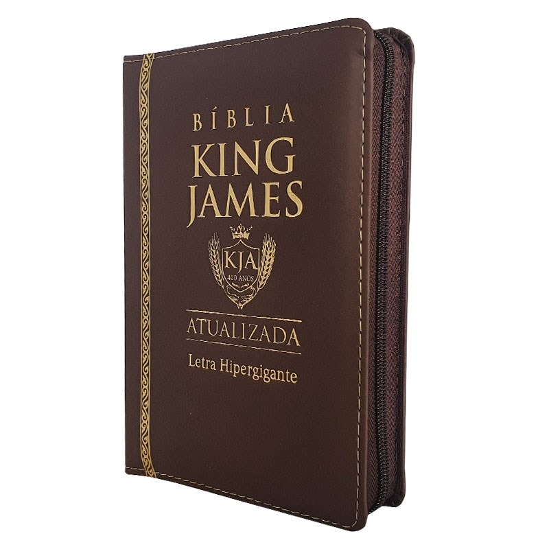 Bíblia King James Atualizada | KJA | Letra Hipergigante | Capa Marrom C/ Zíper