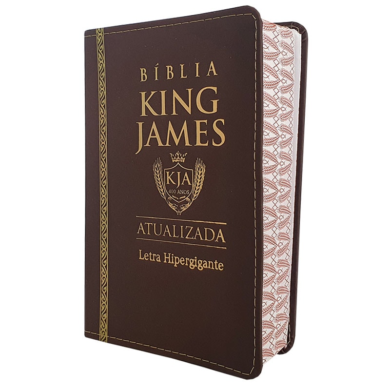 Bíblia King James Atualizada | KJA | Letra Hipergigante | Capa PU Marrom