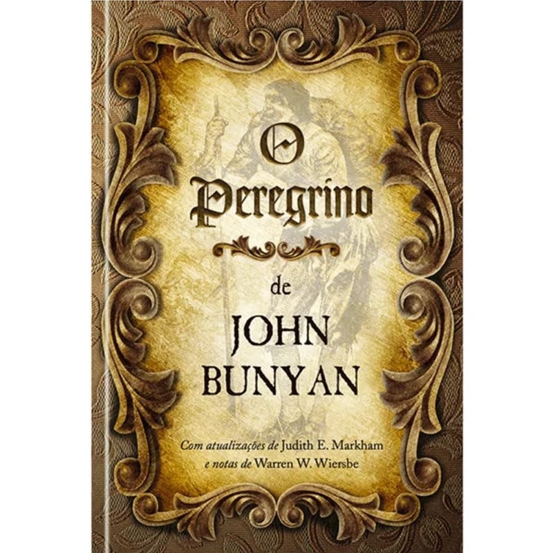 Livro Peregrino, 3 Edição de John Bunyan, Capa Brochura, capa marrom com moldura — Plenitude
