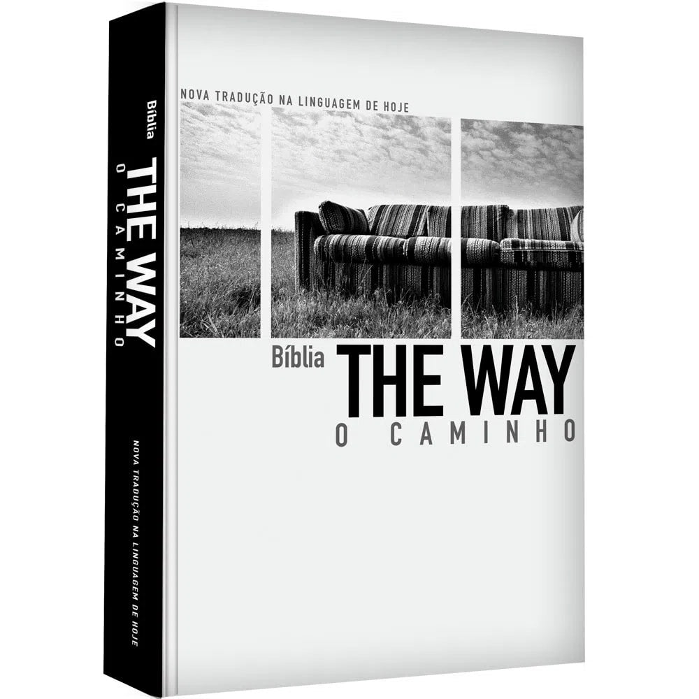 Bíblia The Way O Caminho, NTLH, capa branca com sofá em campo aberto, brochura. — Plenitude